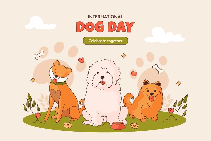 Hand Drawn Background International Dog Day Celebration 23 2150598607